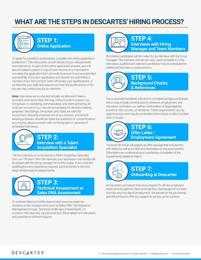 Applying to work at Descartes 3